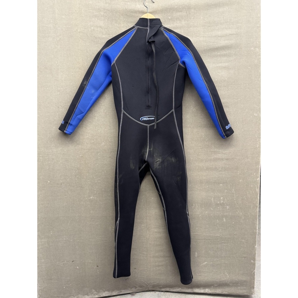 NeoSport Wetsuit Mens Small Black Blue Full Body 3/2mm Neoprene Surf Dive Suit